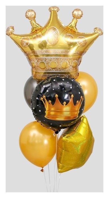 Букет из шаров «Король вечеринки», круг, звезда, фольга, латекс, набор 7 шт.