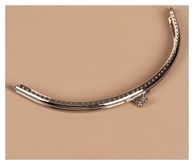 Фермуар пришивной «Полукруг», 20 см, цвет серебряный  ArtFox