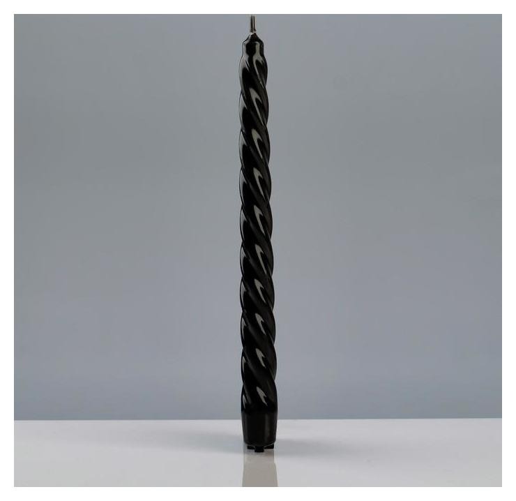 

Свеча "Лакированная витая №40", 2,2×23 см, чёрная, Чёрный