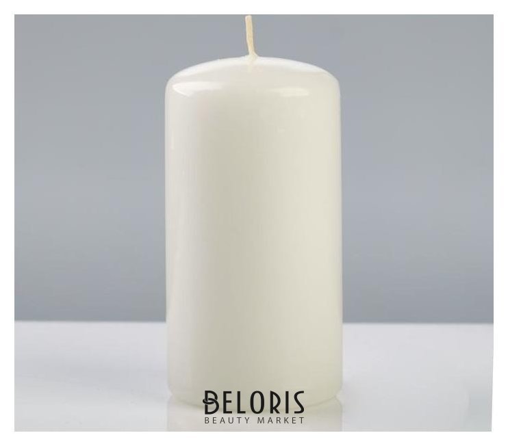 Свеча - цилиндр лакированная, 6×11,5 см, белая Poland Trend Decor Candle