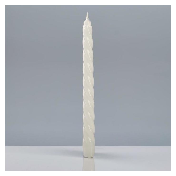 

Свеча "Лакированная витая №40", 2,2×23 см, белая, Белый