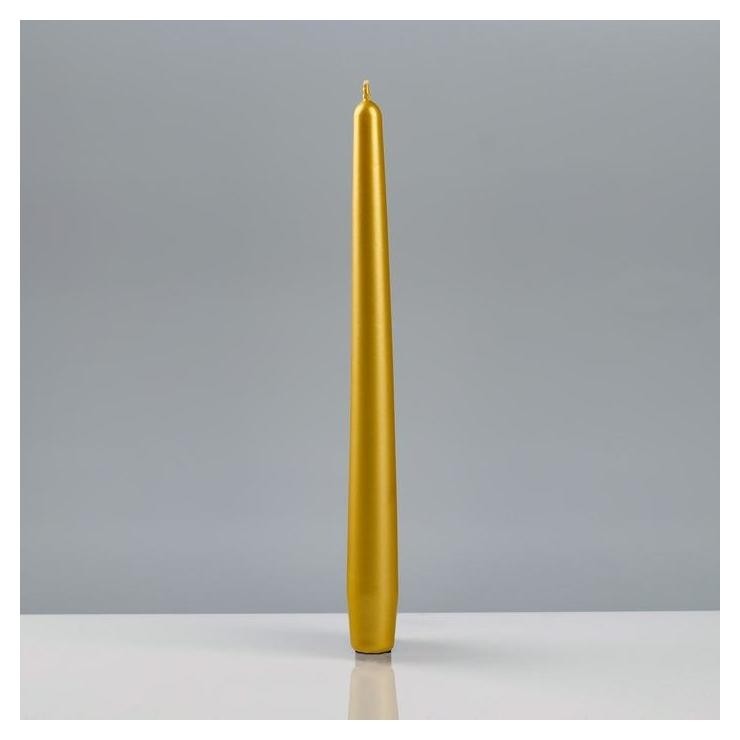 

Свеча "Лакированная античная №40", 2,2×23 см, золотая металлик, Золотистый