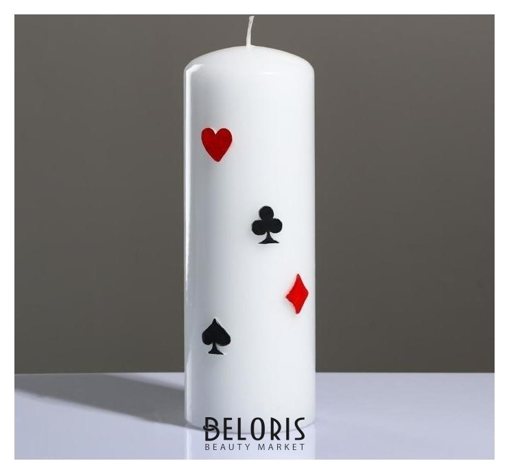 Свеча - цилиндр Покер, 7×20 см Poland Trend Decor Candle