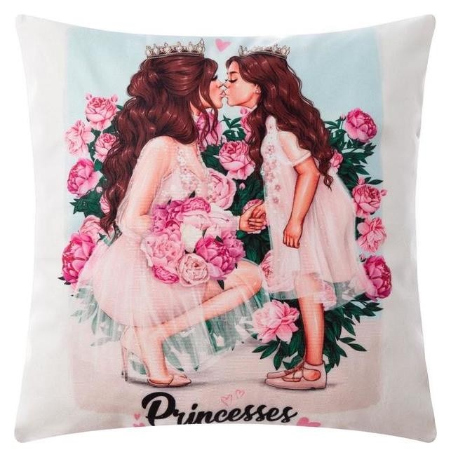 

Наволочка декоративная этель "Princesses", 40*40 см,100% п/э, Розовый