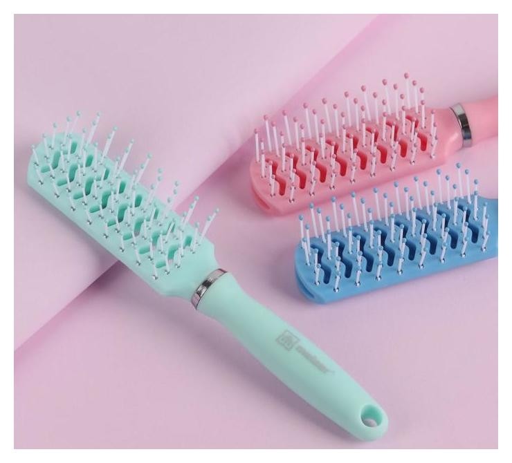 Расчёска массажная прямоугольная, вентилируемая Meizer