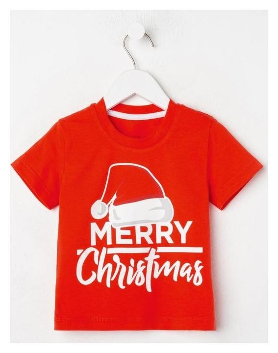 

Футболка детская Kaftan "Merry Christmas" р. (122-128, Красный