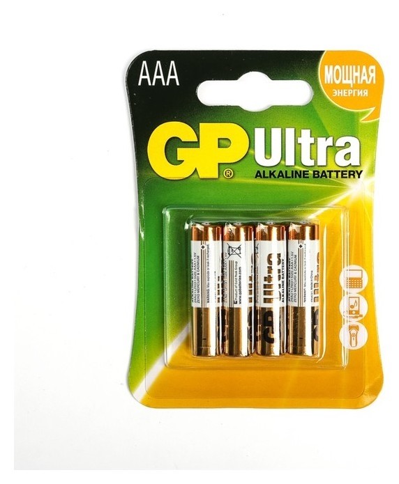 Батарейка алкалиновая GP Ultra, Aaa, Lr03-4bl, 1.5в, блистер, 4 шт.