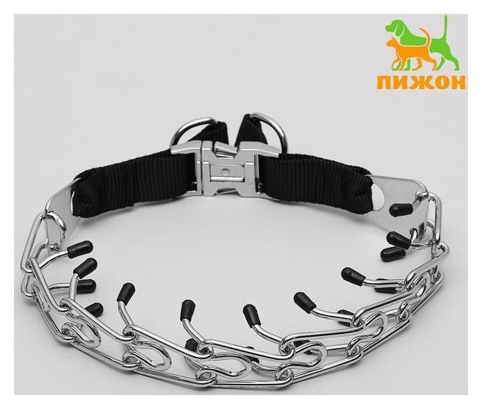 

Ошейник строгий с металлическим фастексом и защитными колпачками