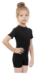 Купальник-шорты, с коротким рукавом, хлопок, размер 42, цвет чёрный Grace dance