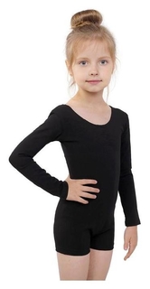 Купальник-шорты, с длинным рукавом, размер 36, цвет чёрный Grace dance