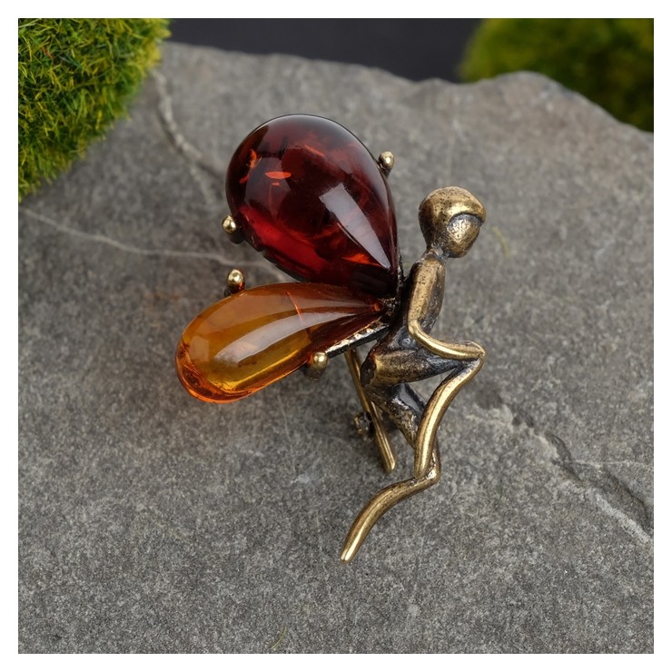 

Брошь "Янтарь" эльф, мал., цвет коричневый в бронзе