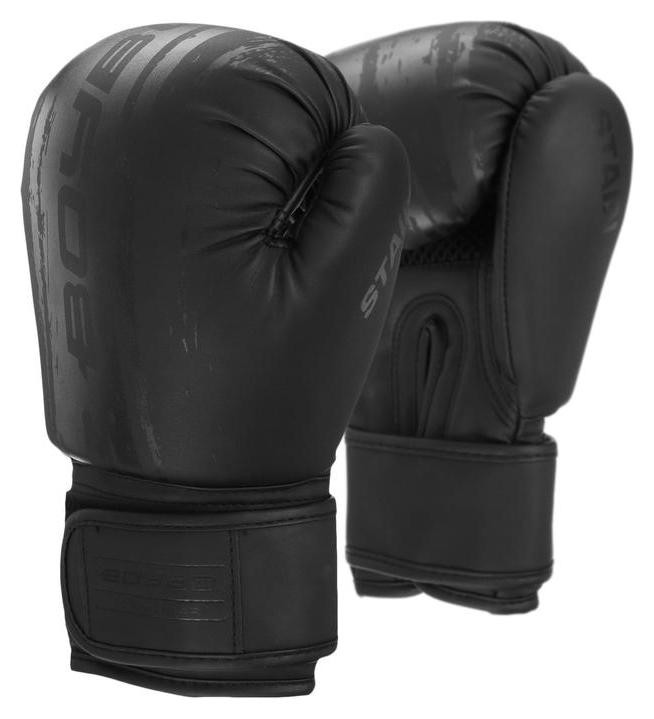 Перчатки боксёрские Boybo Stain, флекс, цвет чёрный, 12 унций