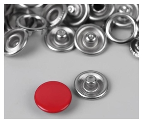 Кнопки рубашечные, закрытые, D = 9,5 мм, 10 шт, цвет красный 