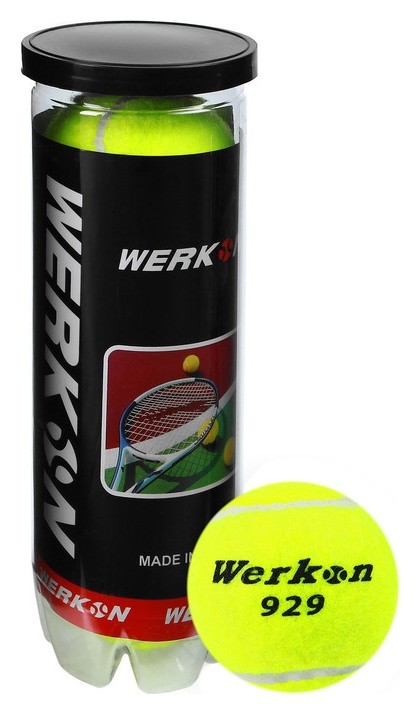 

Мяч теннисный Werkon 929 в тубе, набор 3 шт