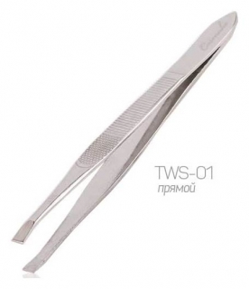 Пинцет серебро прямой (TWS-01) Cosmake
