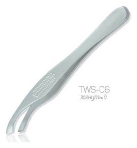 Пинцет серебро загнутый (TWS-06) Cosmake