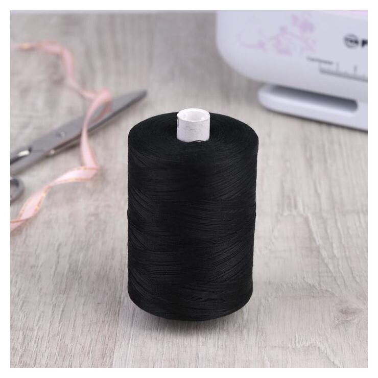 Нитки 45лл, 2500 м, цвет чёрный №6818  ПНК им. Кирова