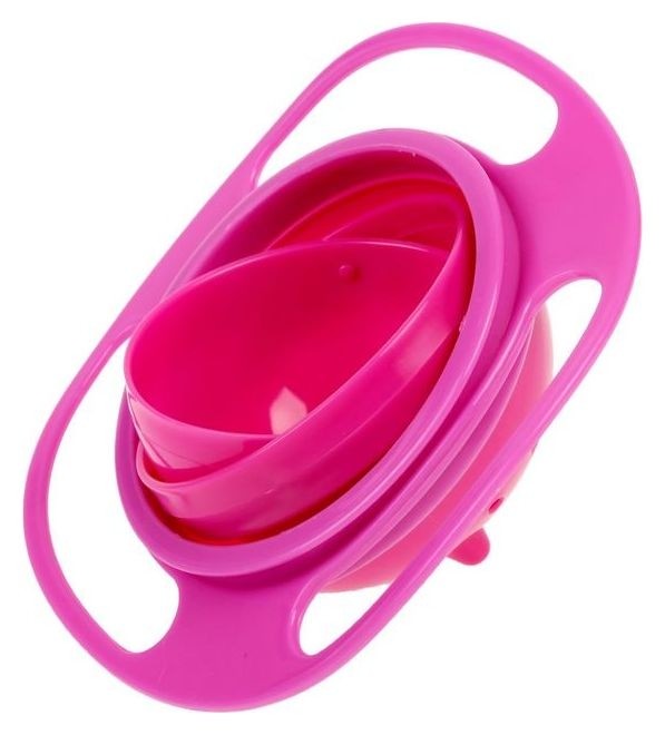 Детская миска «Тарелка-неваляшка», цвет розовый