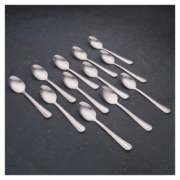 

Набор ложек чайных «Ванесса», H=14 см, 12 шт, Серебристый