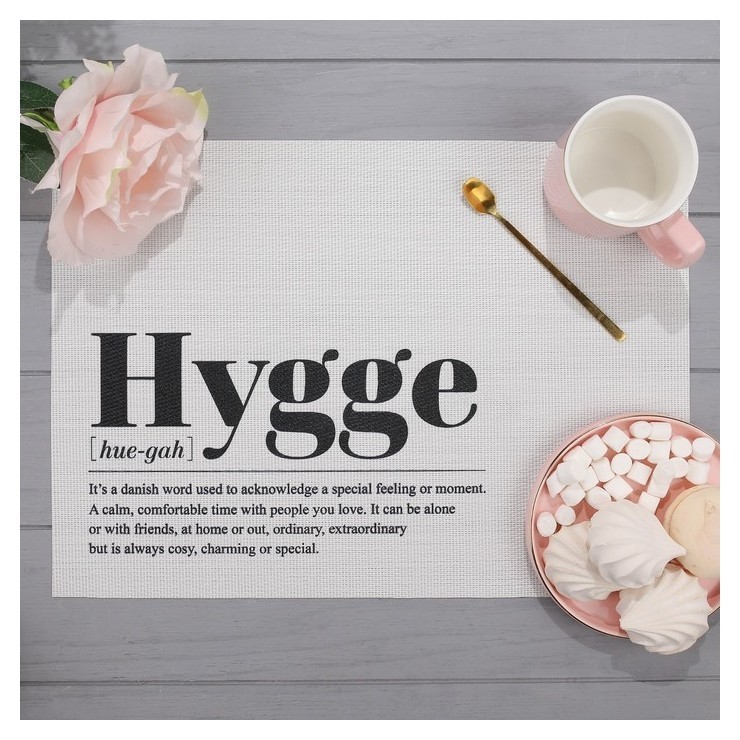 

Салфетка на стол "Hygge", пвх, 40х29 см, Белый