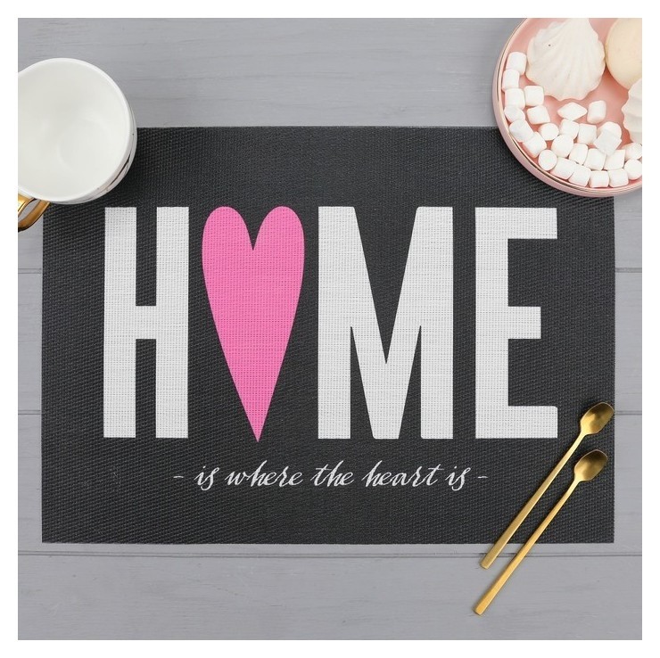 

Салфетка на стол "Home", пвх, 40х29 см, Чёрный