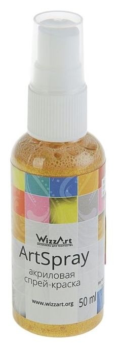 

Спрей-краска Metallic, 50 мл, Wizzart Spray, золото мерцающее, Золотистый