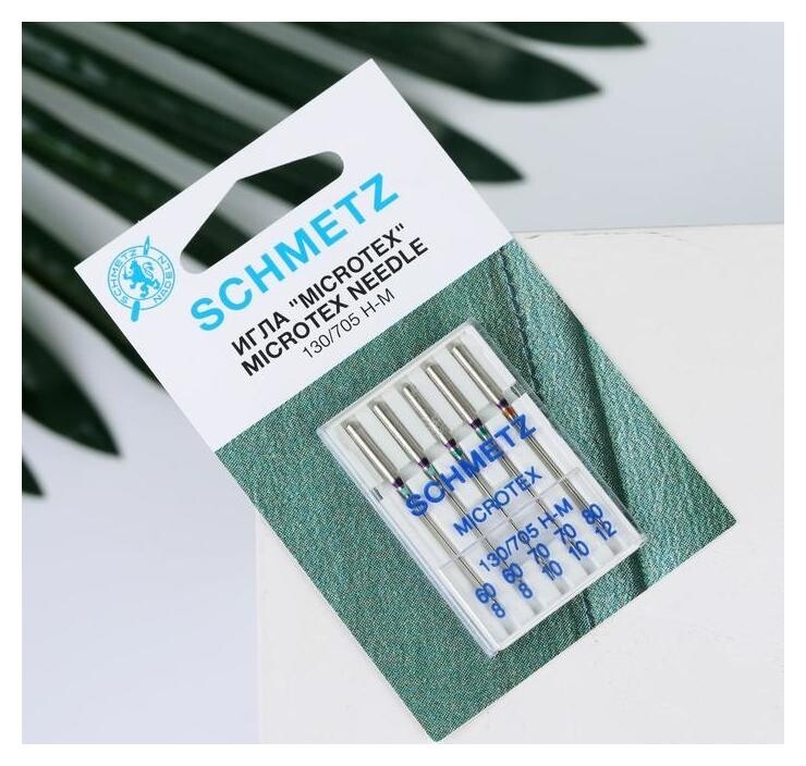 Иглы для бытовых швейных машин, микротекс, особо острые, №60-80, 5 шт  Schmetz