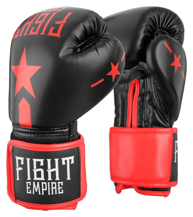 Перчатки боксёрские детские Fight Empire, 8 унций, цвет чёрный