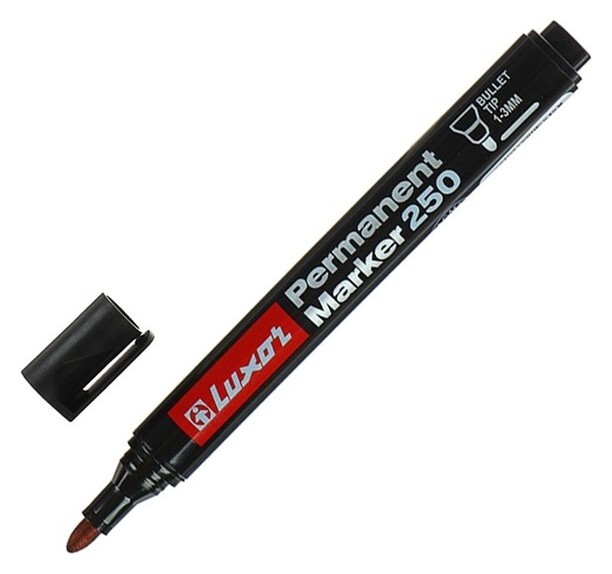 Маркер перманентный 1-3мм Luxor "250" черный, пулевидный 3451 Luxor
