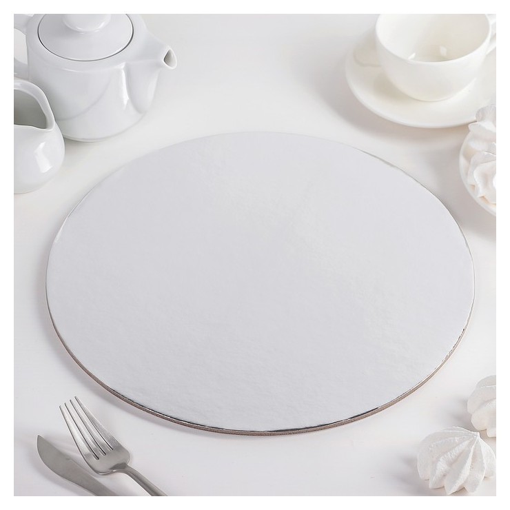 

Подложка для торта ,5 см "Круг", цвет серебро, Серебристый