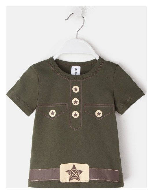 

Футболка детская Kaftan "Солдат", зелёный, рост 110-116, Зеленый