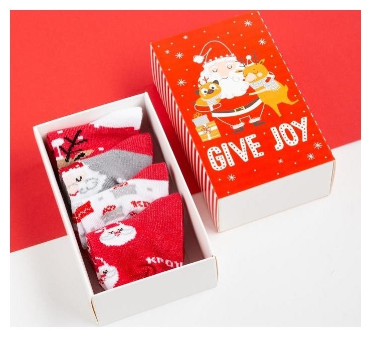 

Набор носков крошка Я "Give Joy", 4 пары, Красный
