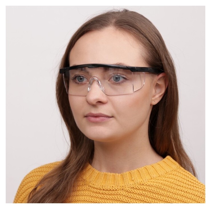 Очки защитные для мастера, регулируемые дужки, цвет чёрный  