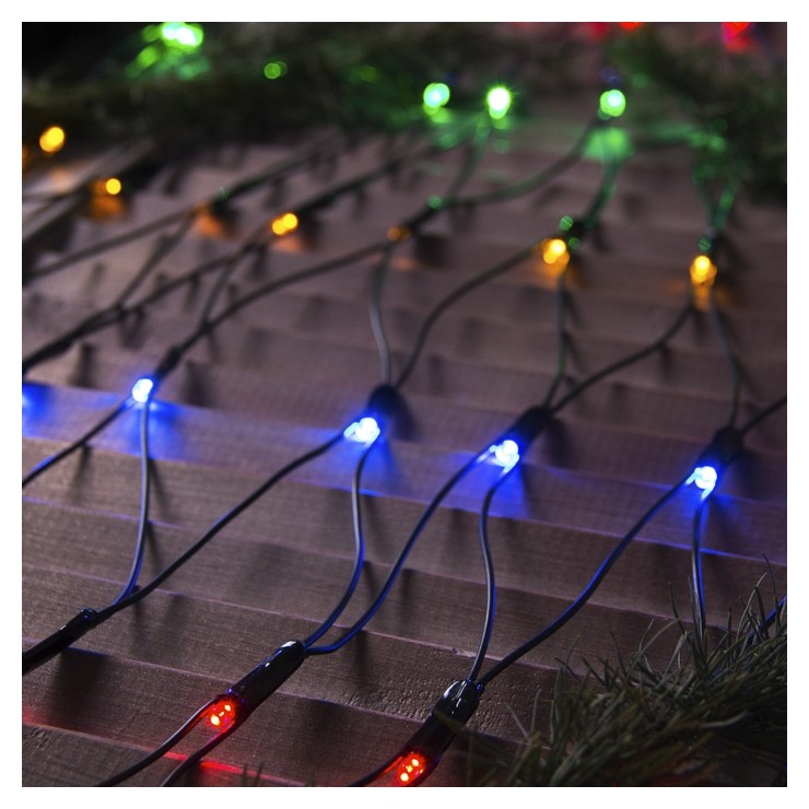 

Гирлянда "Сеть" 2 х 1.5 м, Ip44, умс, тёмная нить, 192 Led, свечение мульти, 220 В