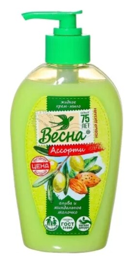 Крем-мыло жидкое олива и миндальное молочко   Весна