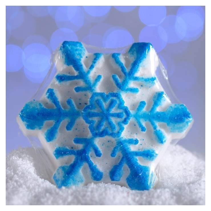 Бурлящая соль для ванны Снежинка голубая с ароматом шоколада  Мой выбор