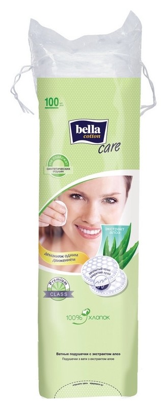 

Диски ватные Bella Cotton с экстр алоэ 100шт/уп (Bc-082-o100-015), Белый