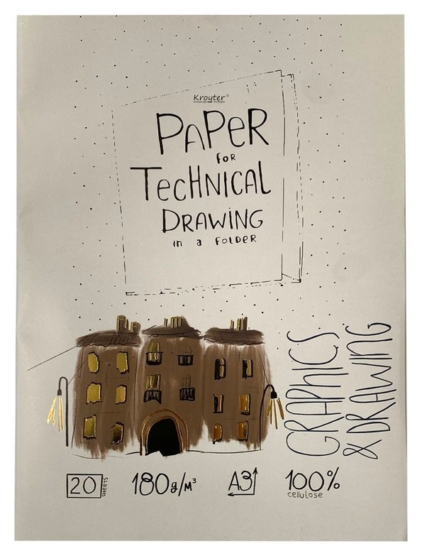 

Папка для черчения Kroyter а3,20л,180гр/м2, обл.с тиснен. сити 00141