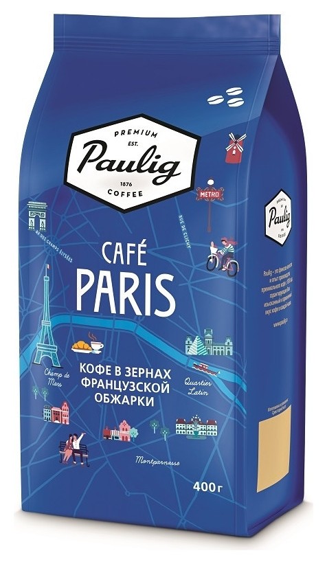 Кофе Paulig Paris в зернах, 400г Paulig