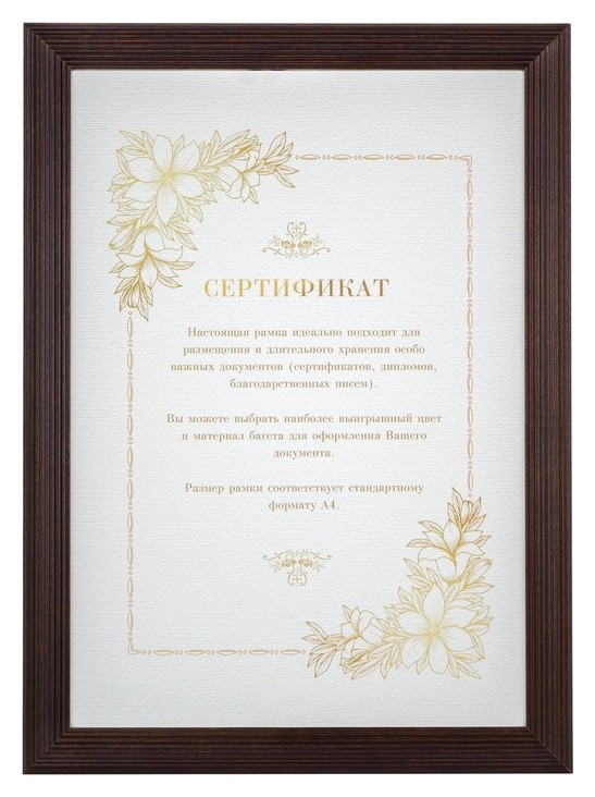 

Рамка деревянная А4 21x30 венге 505240-а4