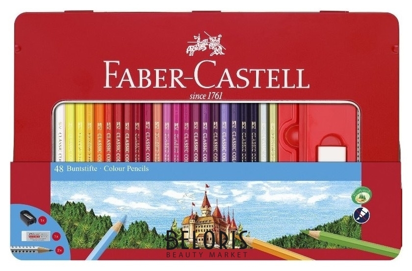 Карандаши цветные Faber-castell, 48цв.+4, с ластиком, точилкой, 115888 Faber-castell