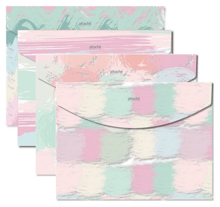 

Папка конверт на кнопке А4 Attache Selection Pastel, В ассортименте