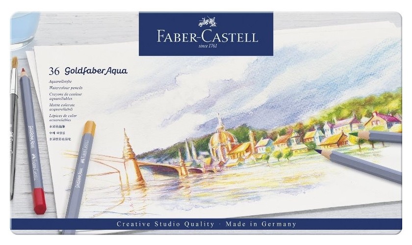 

Карандаши акварельные Faber-castell Goldfaber Aqua, 36цв,метал.короб,114636