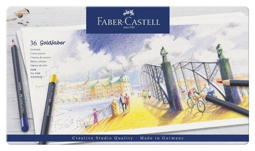 

Карандаши цветные Faber-castell Goldfaber 36цв.,кругл, метал.кор, 114736