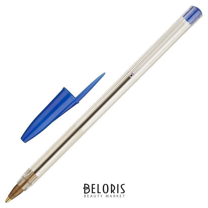Ручка шариковая эконом, цвет чернил синий, 1 мм, прозрачный корпус NNB