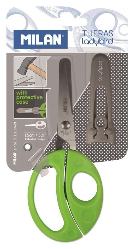 

Ножницы детские Milan Ladybird 15 см, цвет салатовый, блистер (Bwm10017)