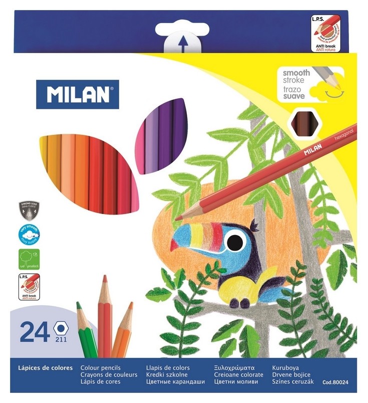 

Карандаши цветные 24цв 6-гран Milan, 80024