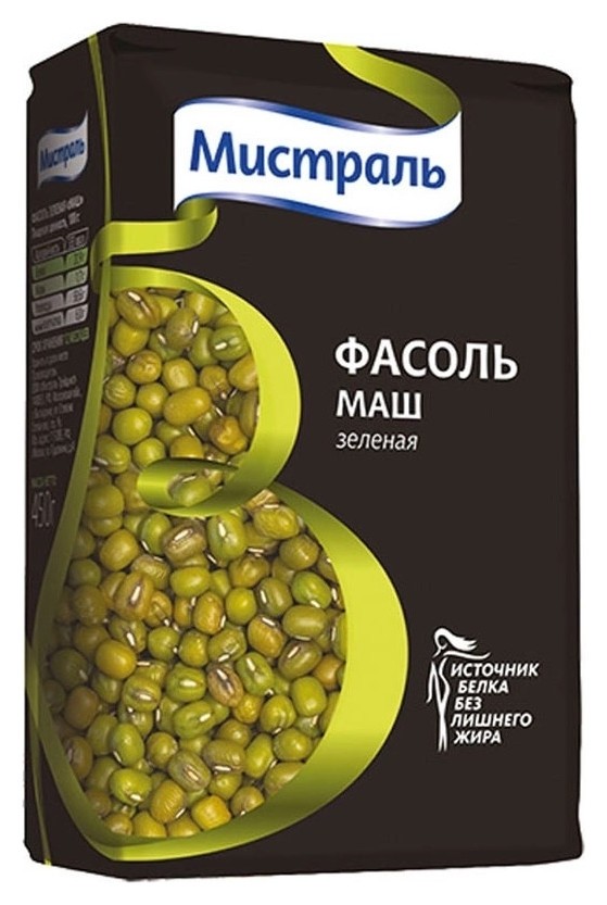 

Крупа фасоль мистраль зеленая маш, 450г