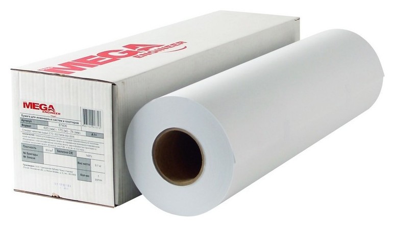 

Бумага широкоформатная Promega Engineer Bright White 80г 620ммх150м 76мм
