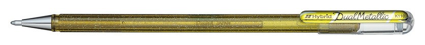 Ручка гелевая Pentel Hibrid Dual Metallic 0,55мм хамелеон золото